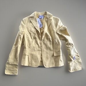 Bloomingdale's AKRIS PUNTO Linen Cotton Jacket Blazer Women's 6 Yellow New Flaw